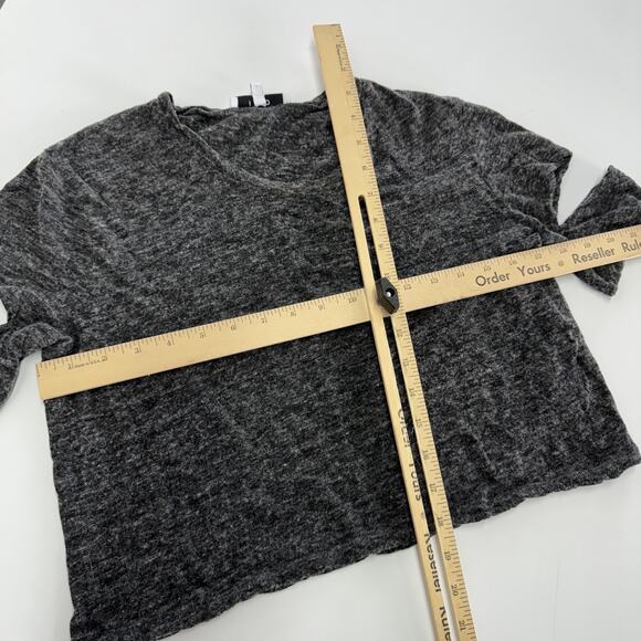 IRO Shirt Womens XS Gray Ilean Short Sleeve Cut‎ Out Wool Blend Lightweight - Picture 8 of 9